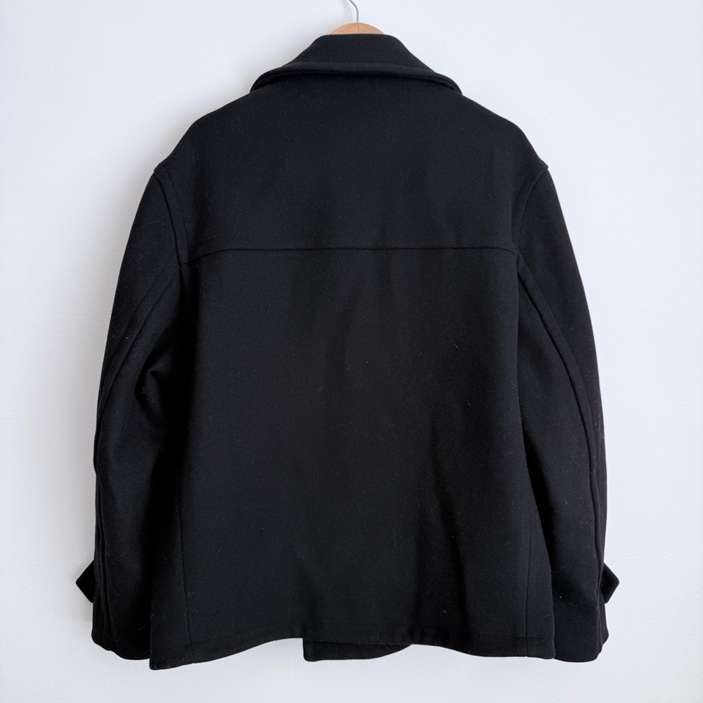 Zara NWOT Men's Black Peacoat Jacket, Classic Wool Blend, Pockets, Size M - Picture 2 of 9